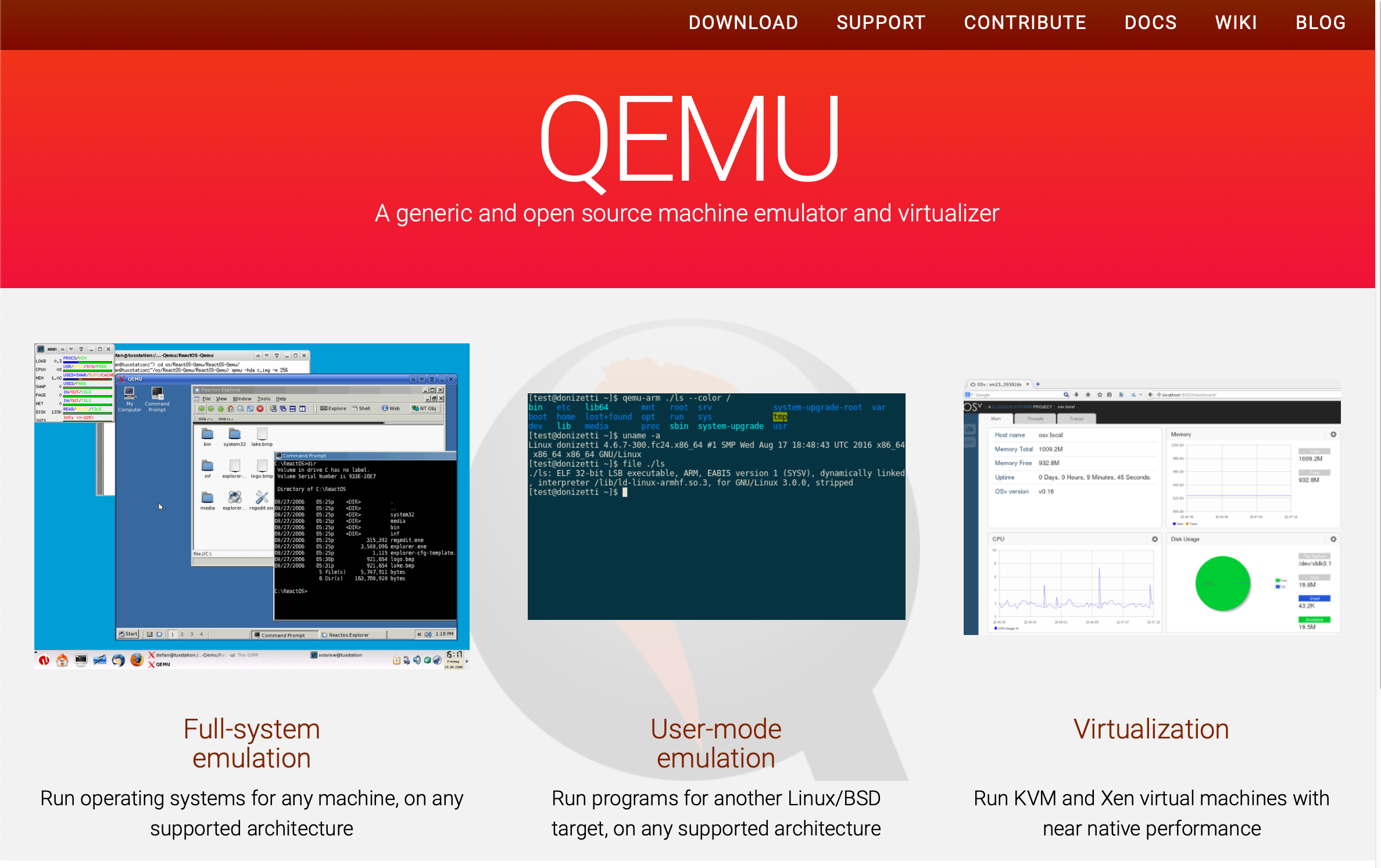 Qemu homepage Qemu homepage